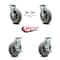 Service Caster 8 Inch Thermoplastic Rubber Caster Set with Ball Bearings 2 Swivel Lock 2 Brake SCC-30CS820-TPRBD-BSL-2-TLB-2 - alternate 1